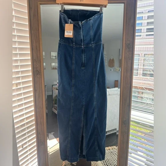 Reformation Anais Strapless Denim Midi Dress - Picture 7 of 10